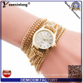 Yxl-776 Luxunry De Cuero De Calidad Larga Flor Joyas Relojes Señoras Cadena De Moda De Las Mujeres Reloj Pulsera